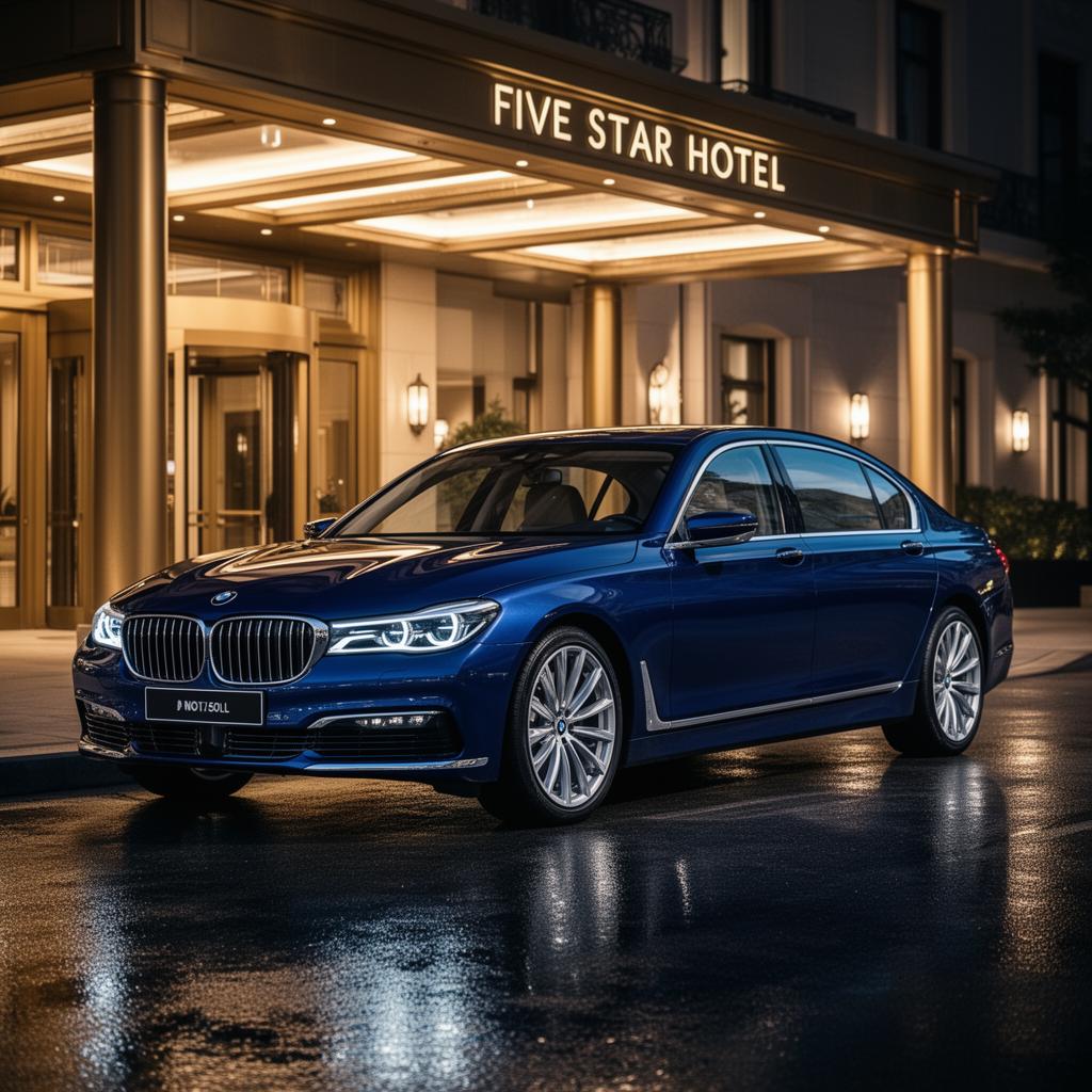 BMW Série 7 750Li estacionado à noite